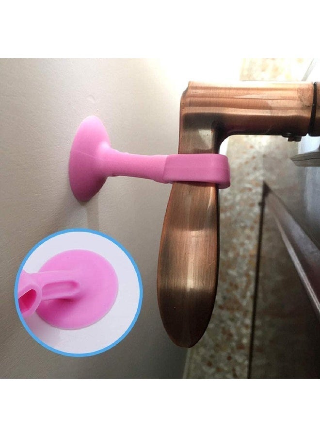 ChicAbode Basic Outline Door Stop Buffer Bumper Clear Rubber Door stopper Easy to Install Silicone Lever Door Handle Stopper Protect Walls Glass and Furniture from Damage Door Slam Stoppers (pack of 10) - Image 5